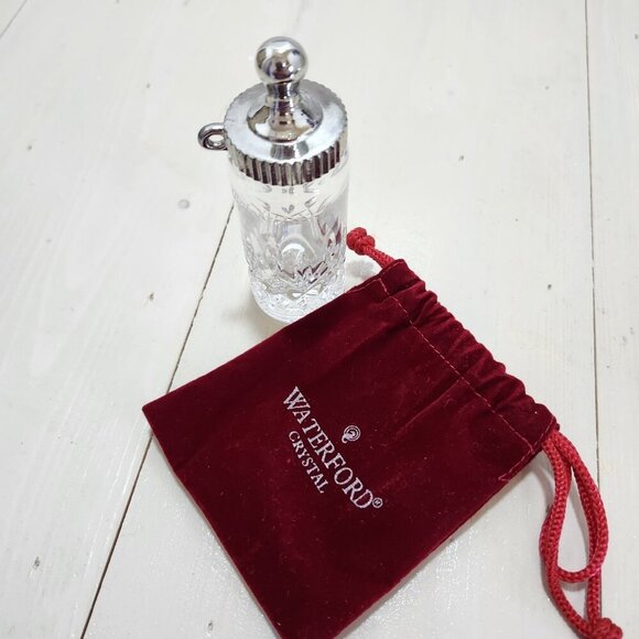 Vintage Waterford Crystal “Baby’s First Christmas” Baby‎ Bottle w/ Velvet Bag - Picture 1 of 12